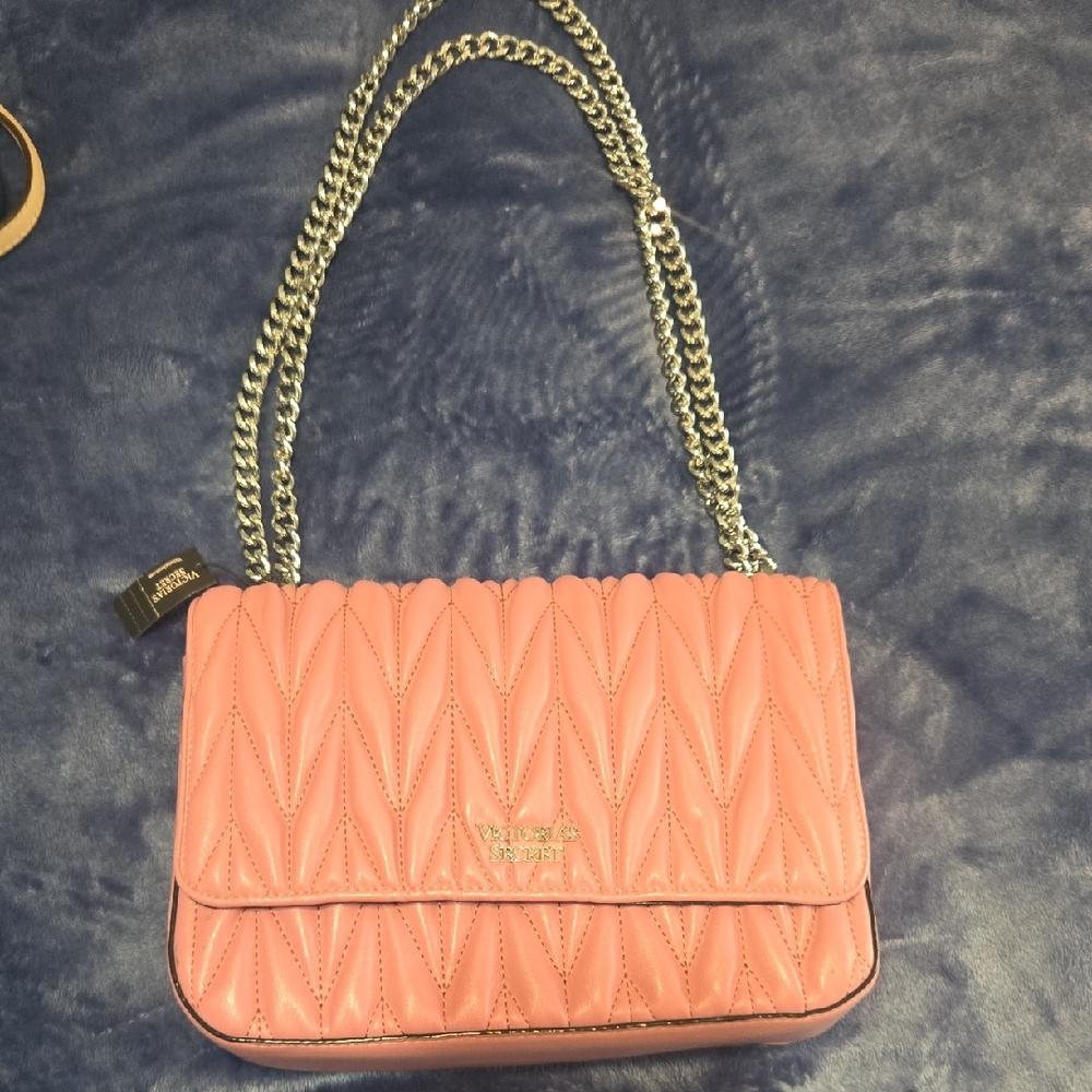 Victoria's Secret Pink Quilted Chain Shoulder Bag